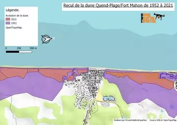 DRONE DELATTRE EXPERTISE - Topographie et cartographie pour l'évolution de la dune entre 1952 et 2021 sur Quend-Plage/Fort Mahon